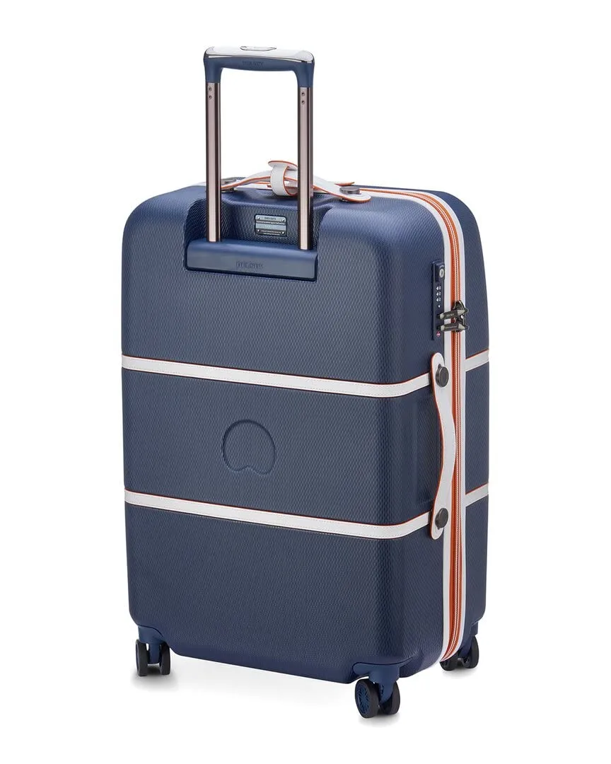 Delsey Paris Chatelet Hardside Luggage with Spinner Wheels (Navy, Checked-Medium 24 Inch)  