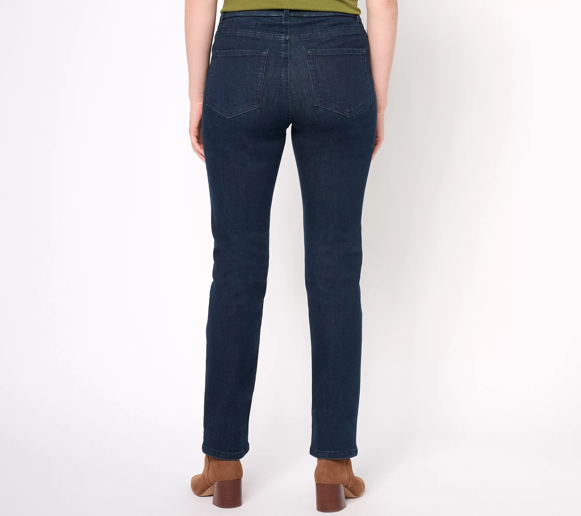 Denim & Co. Perfect Flex Petite Straight Leg Pull-On Jeans