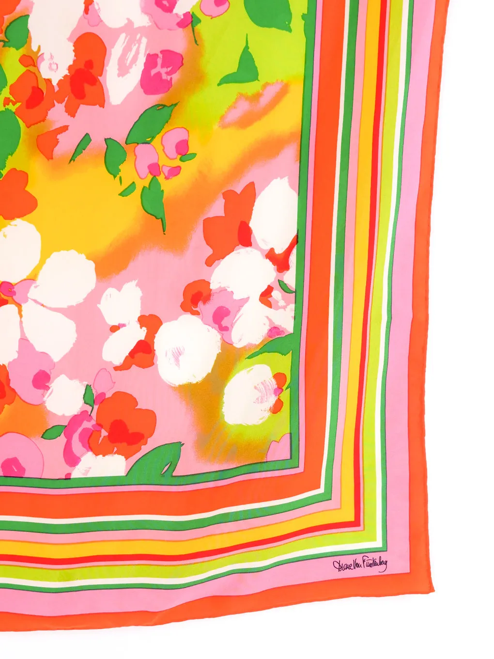 Diane Von Furstenberg Neon Floral Scarf