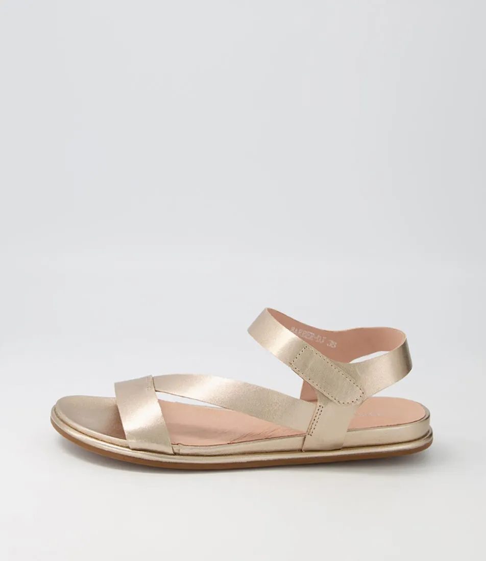 DJANGO & JULIETTE Barber Champagne Leather Sandals