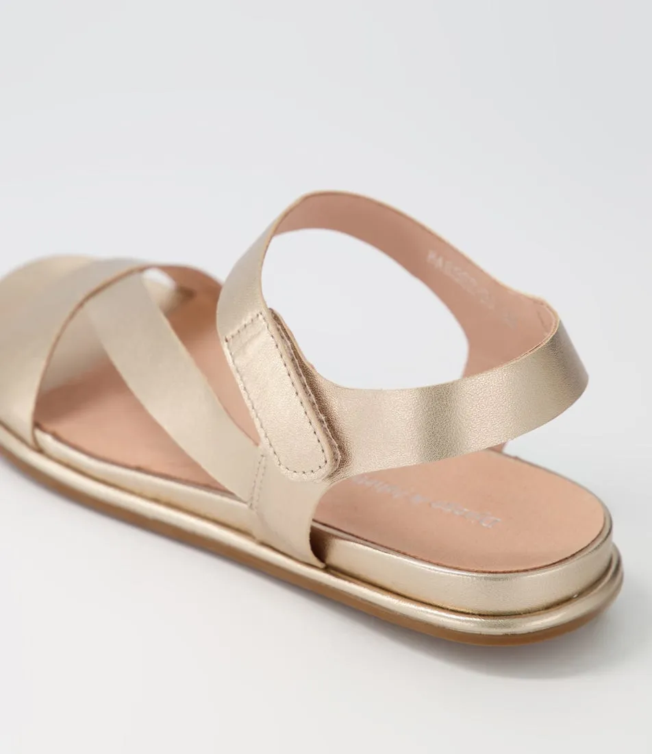 DJANGO & JULIETTE Barber Champagne Leather Sandals