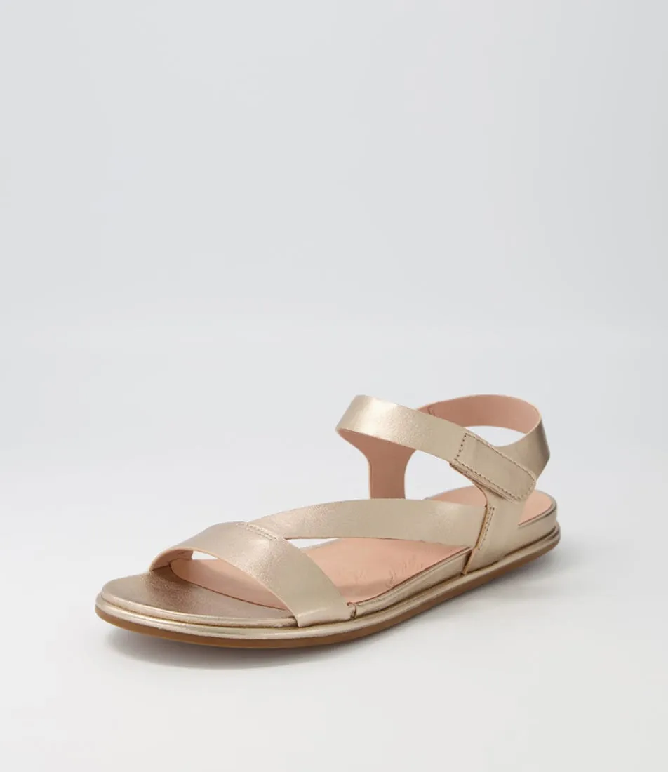 DJANGO & JULIETTE Barber Champagne Leather Sandals