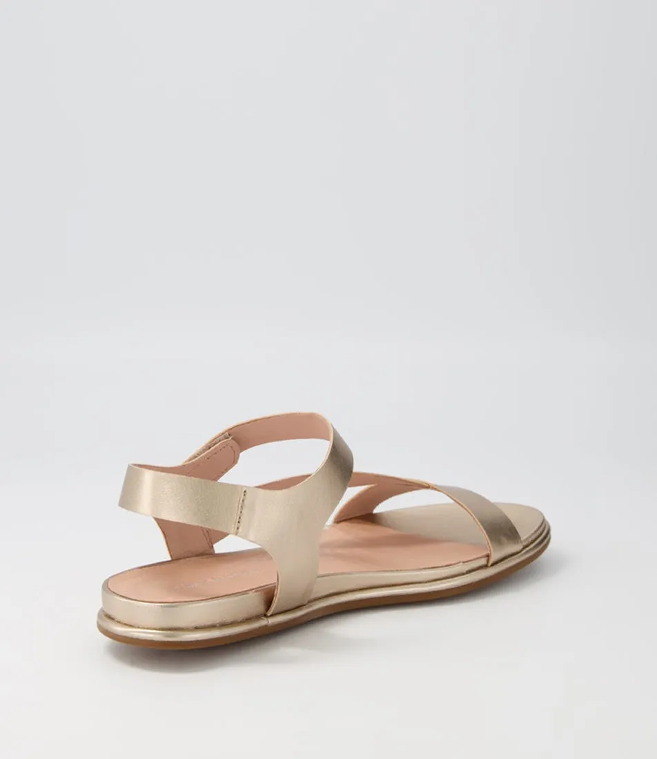 DJANGO & JULIETTE Barber Champagne Leather Sandals