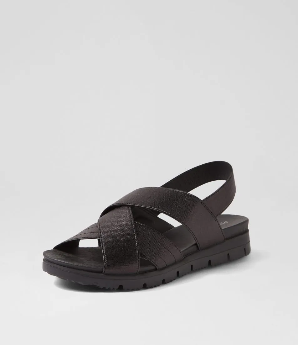 DJANGO & JULIETTE Laramie Black Shine Elastic Sandals