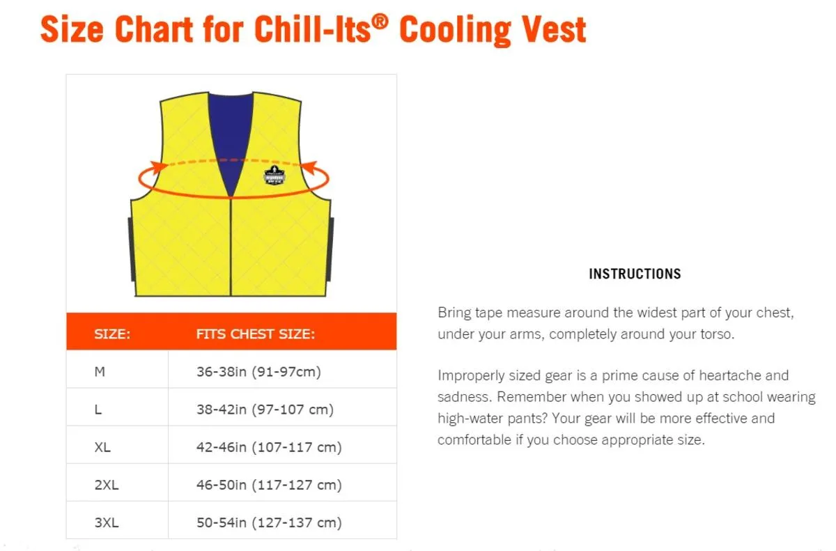 Ergodyne Chill-Its 6665 Evaporative Cooling Vest - Hi-Viz Lime