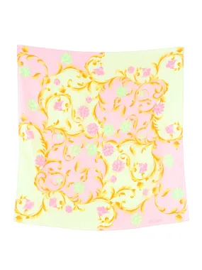 Escada Pastel Floral Silk Scarf