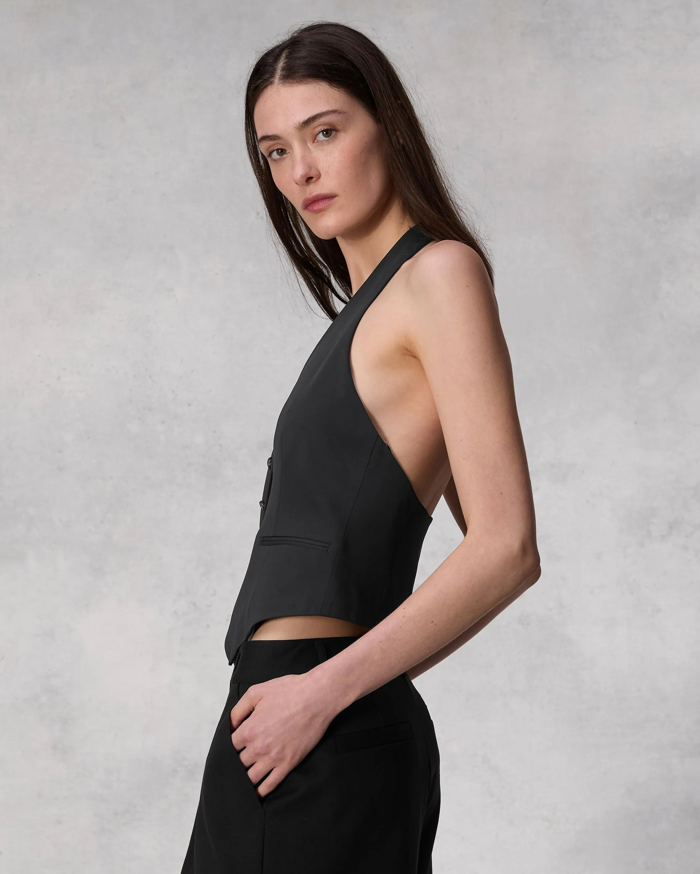 Ethel Crepe Halter Vest