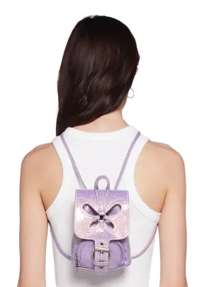 Feeling Good Butterfly Backpack - Purple Glitter-