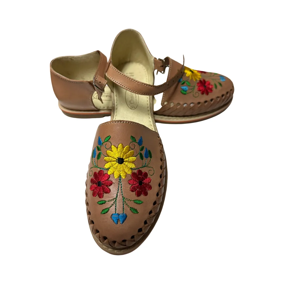 Flower Embroidered Women Mexican Sandals