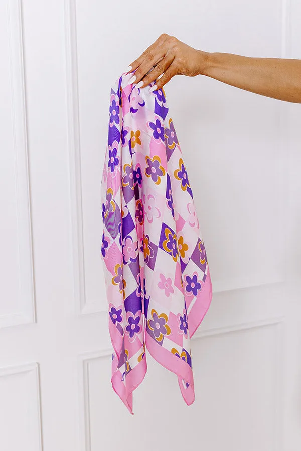 Flower Power Satin Hair Scarf