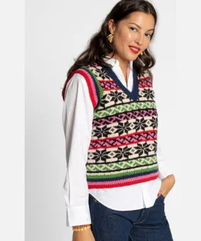 Frances Valentine Festival Vest Fair Isle Oyster