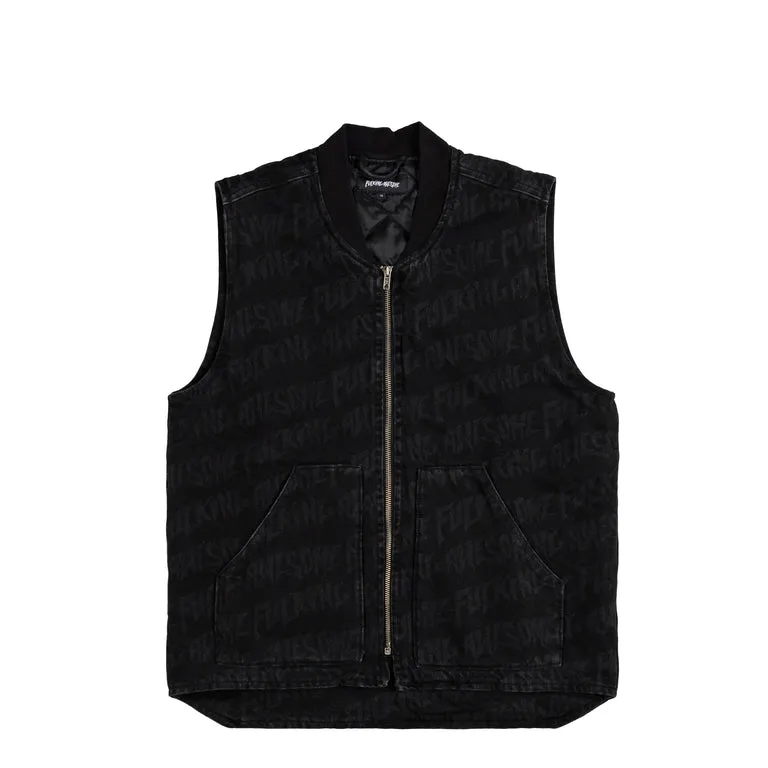 Fucking Awesome Stamp Denim Vest Black