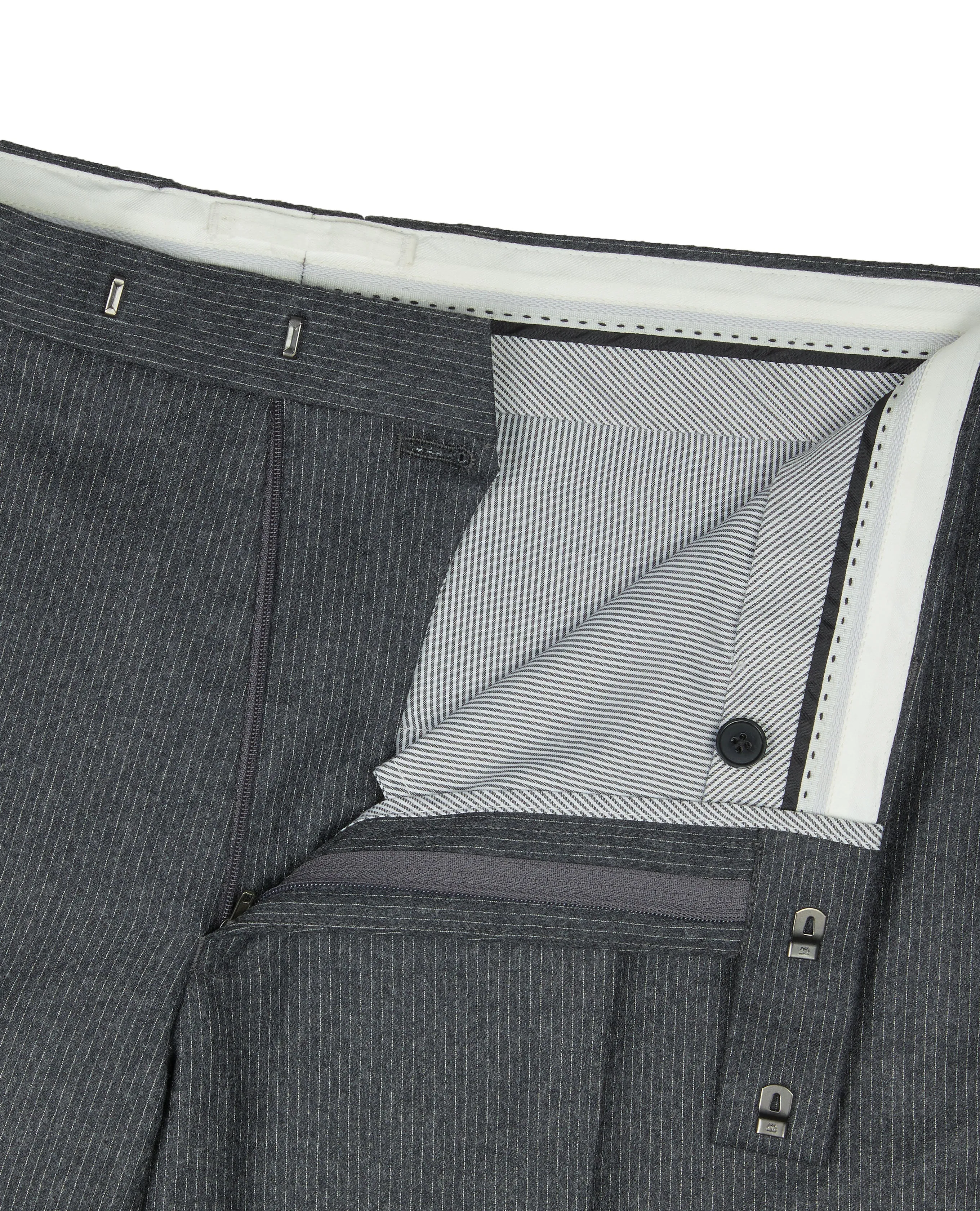 Gainsborough Slim Fit Charcoal Grey Pinstripe Trousers