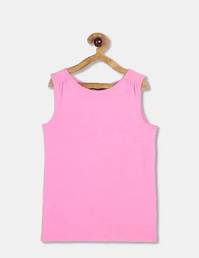 GAP Girls Pink Sleeveless Round Neck Top