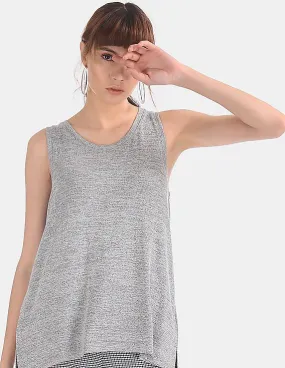 GAP Women Grey Sleeveless Softspun Swing Top