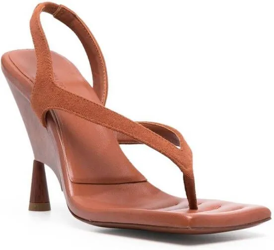 GIABORGHINI Rose slingback sculpted sandals Brown