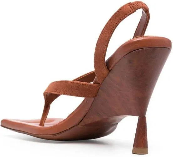 GIABORGHINI Rose slingback sculpted sandals Brown