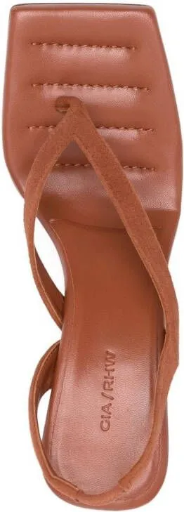 GIABORGHINI Rose slingback sculpted sandals Brown