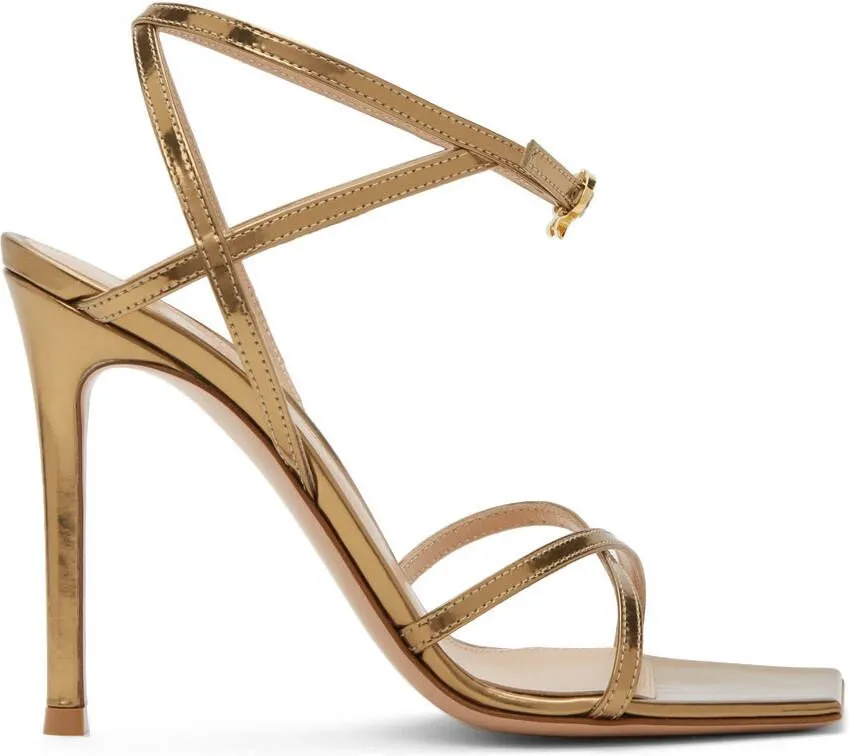 Gianvito Rossi Gold Georgina 105 Heeled Sandals