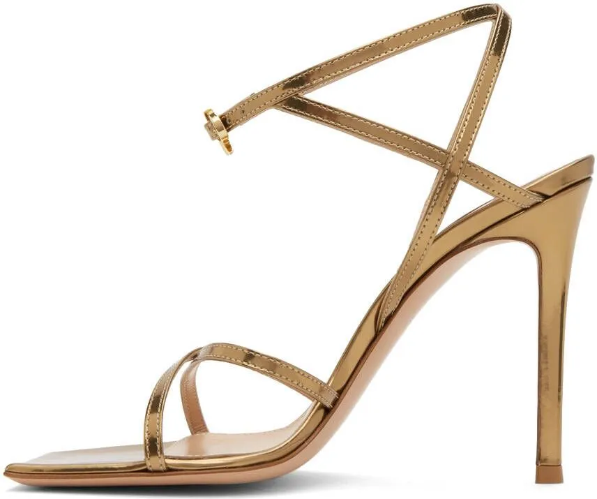 Gianvito Rossi Gold Georgina 105 Heeled Sandals