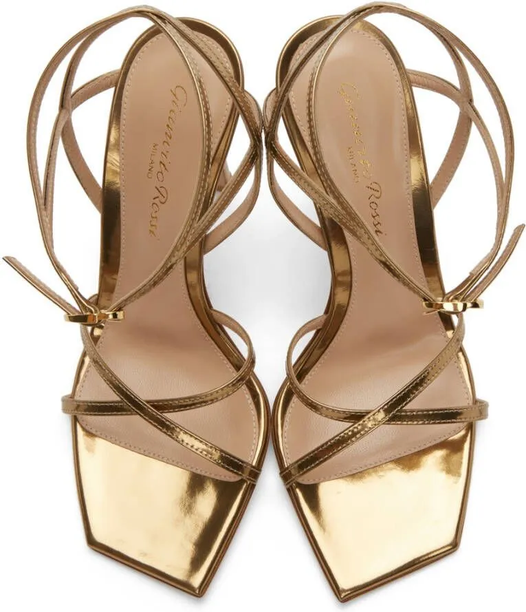 Gianvito Rossi Gold Georgina 105 Heeled Sandals