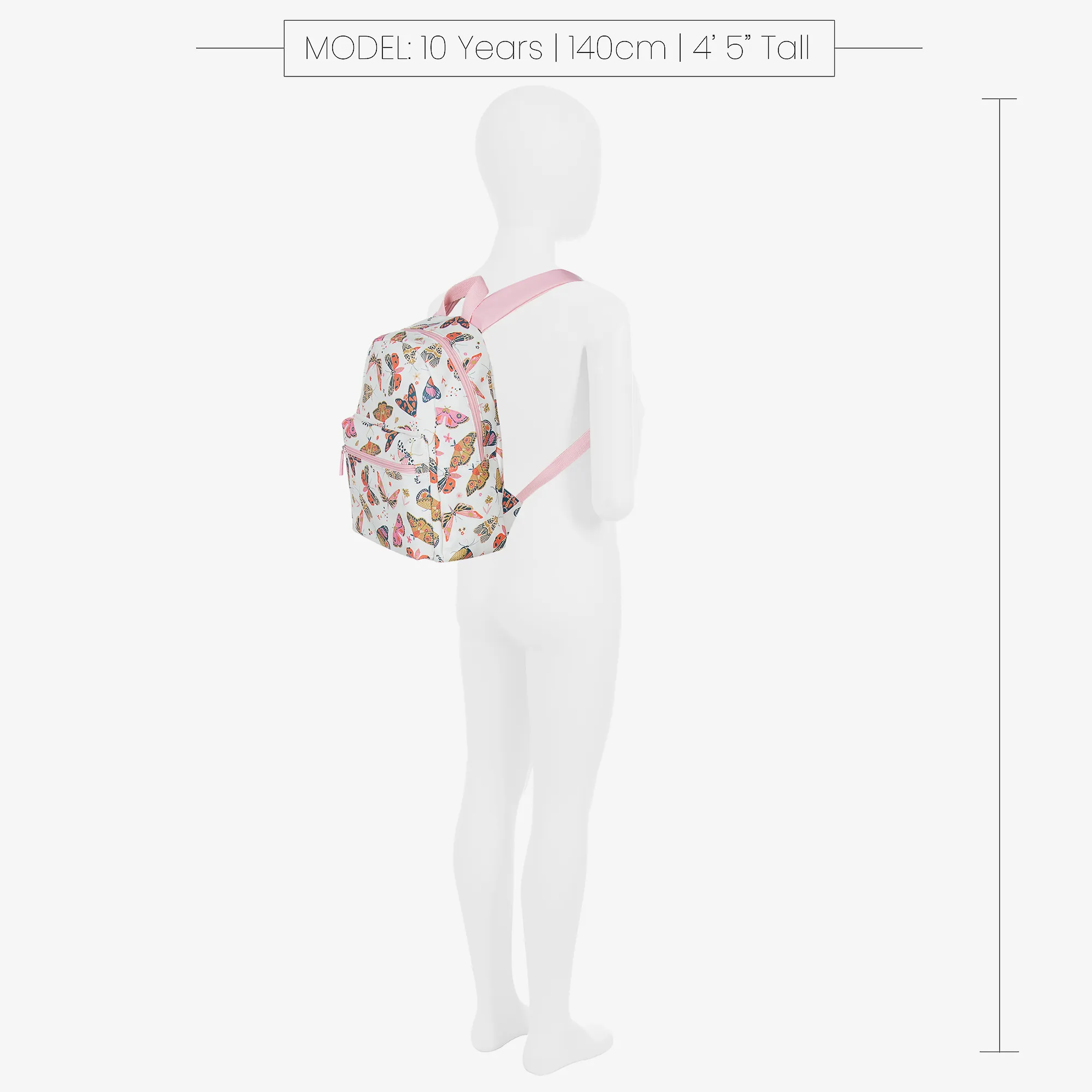 Girls White & Pink Butterfly Backpack (32cm)