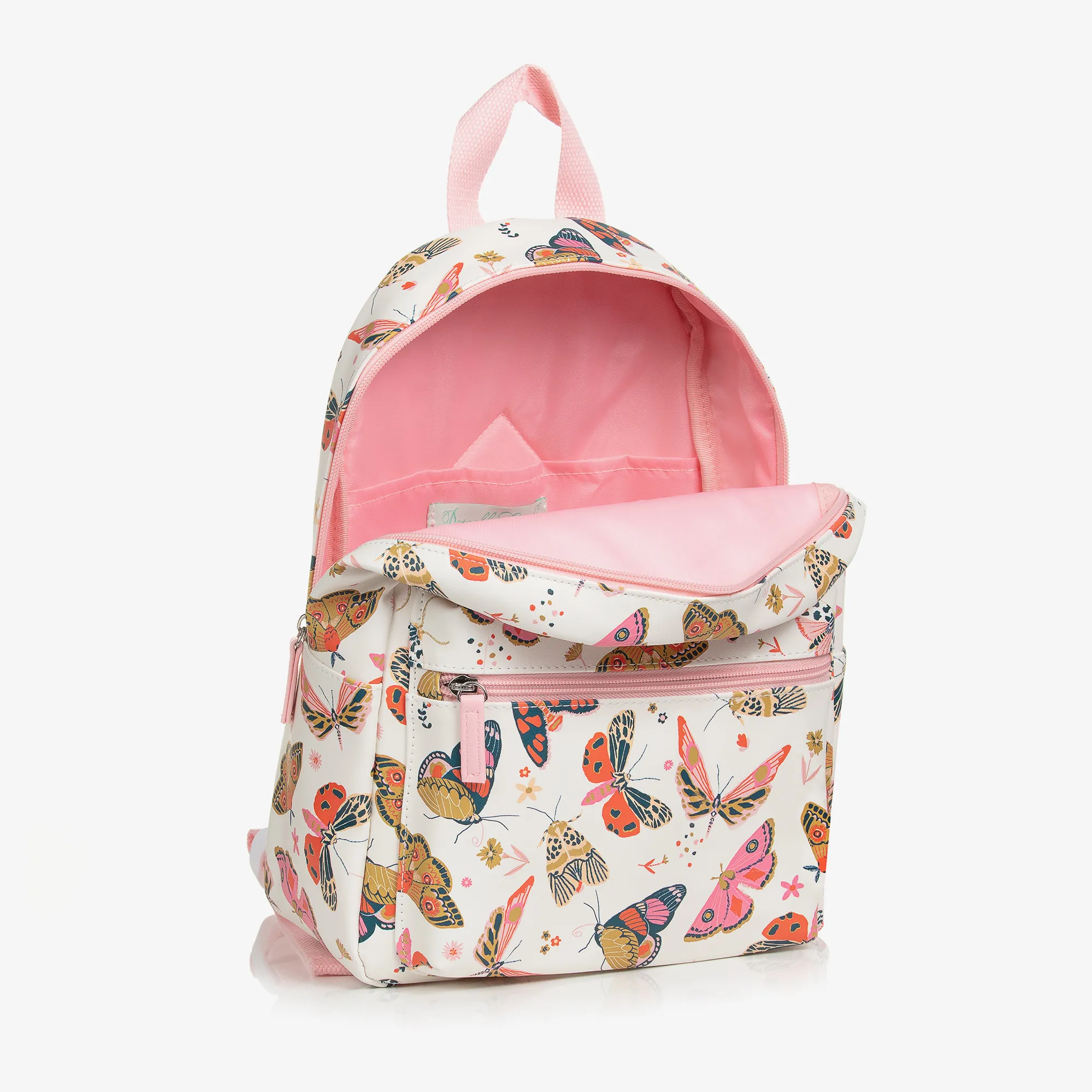 Girls White & Pink Butterfly Backpack (32cm)