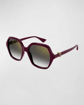 Gradient Acetate Square Sunglasses