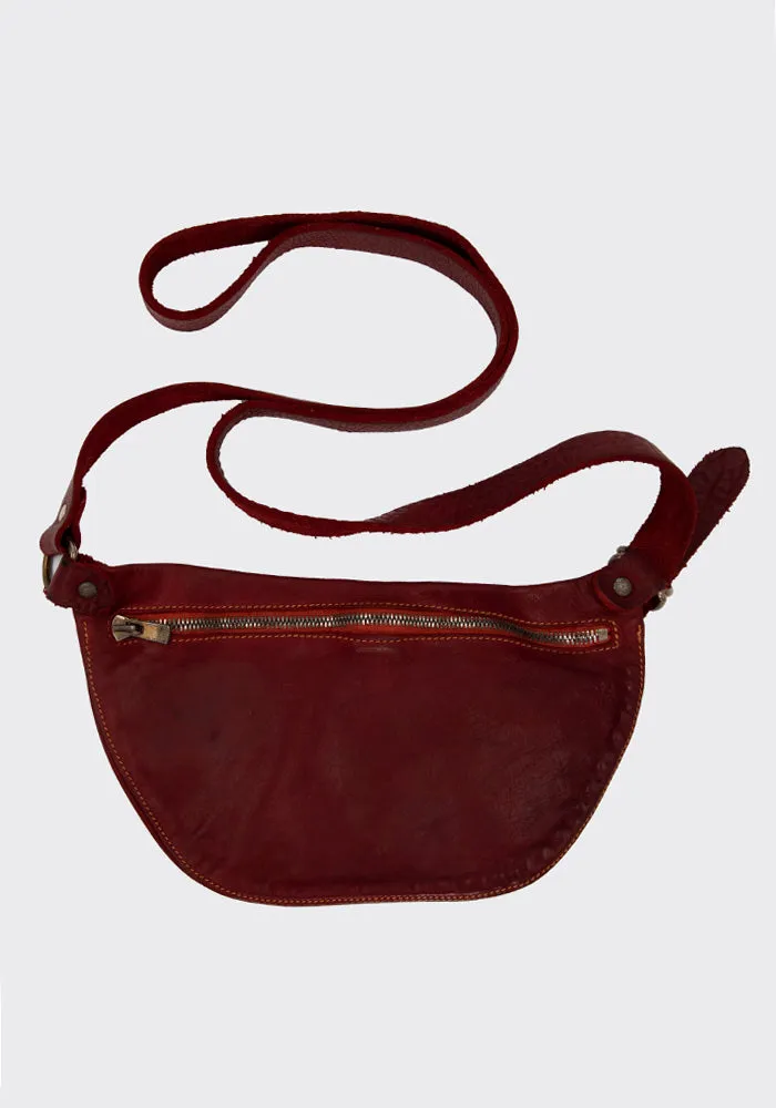 GUIDI Q100 SOFT HORSE FULL GRAIN LEATHER BELT BAG DARK RED