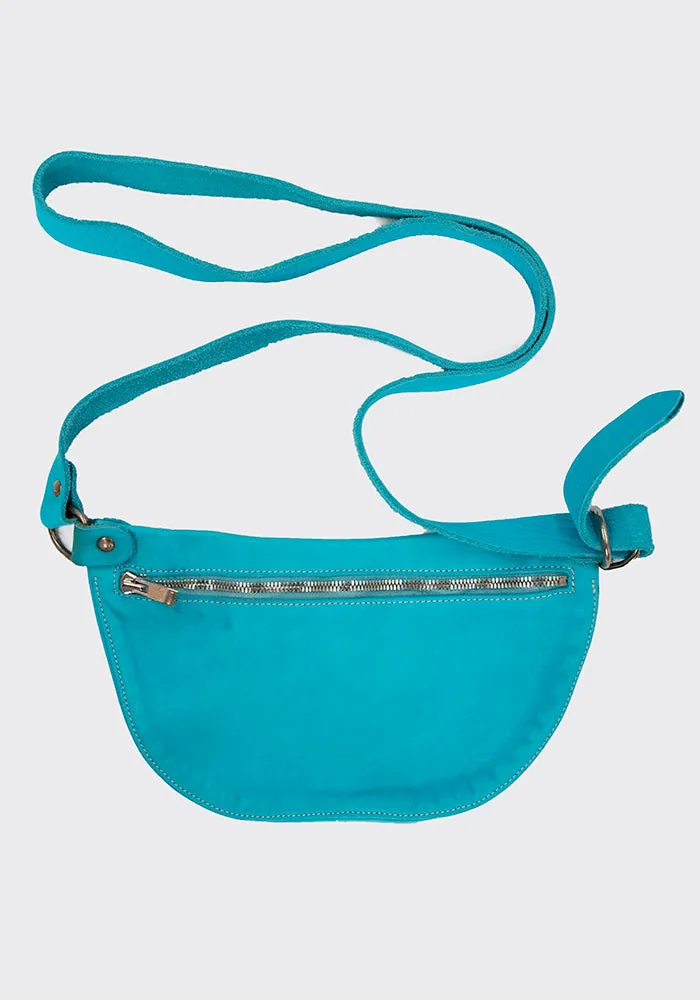 GUIDI Q100 SOFT HORSE FULL GRAIN LEATHER BELT BAG TURQUOISE BLUE