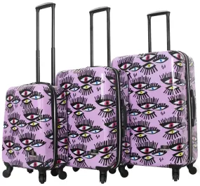 Halina Bouffants & Broken Hearts Bold Eyes 3-Piece Luggage Set 