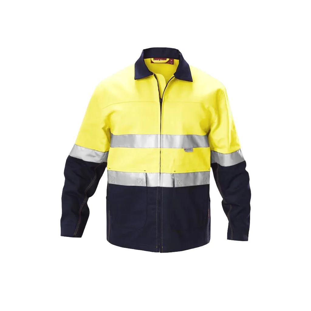 Hard Yakka Core Hi-vis 2 Tone Cotton Drill Taped Jacket (Y06545)-