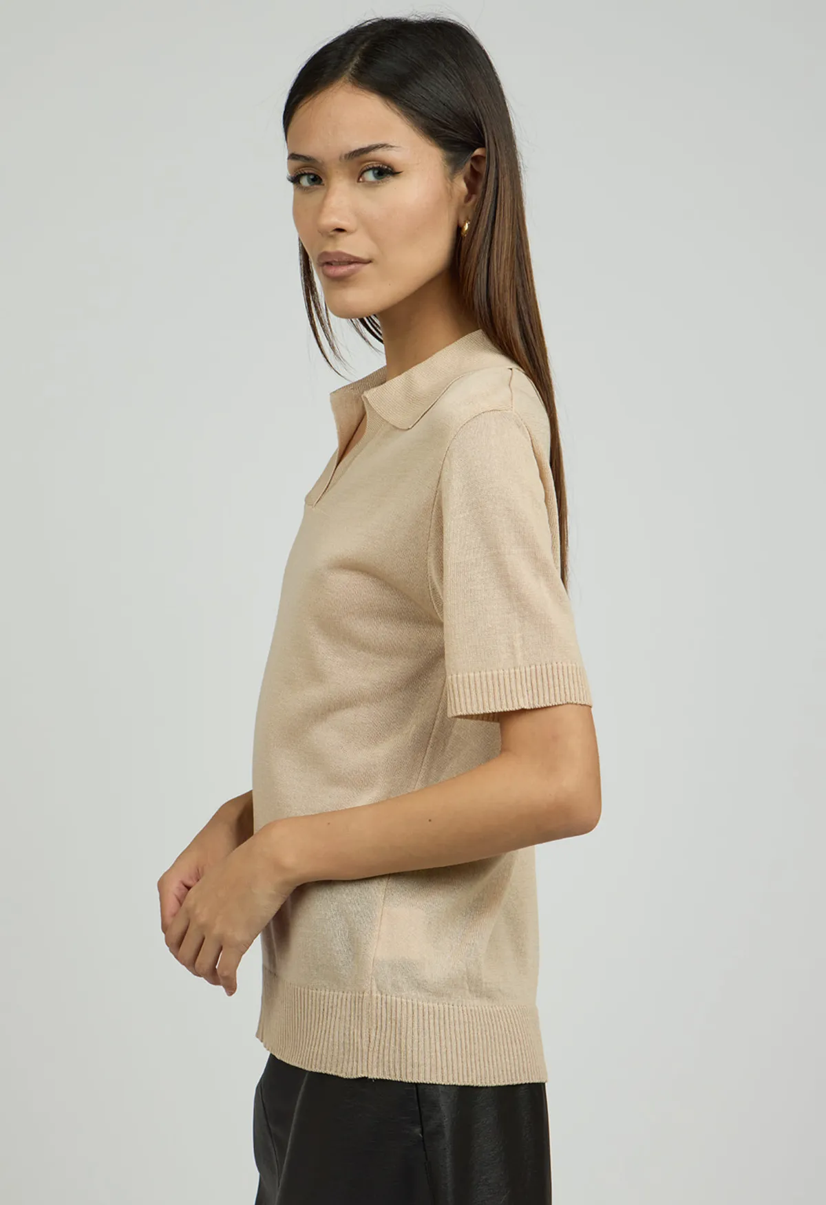 Helen Knit Polo - Beige