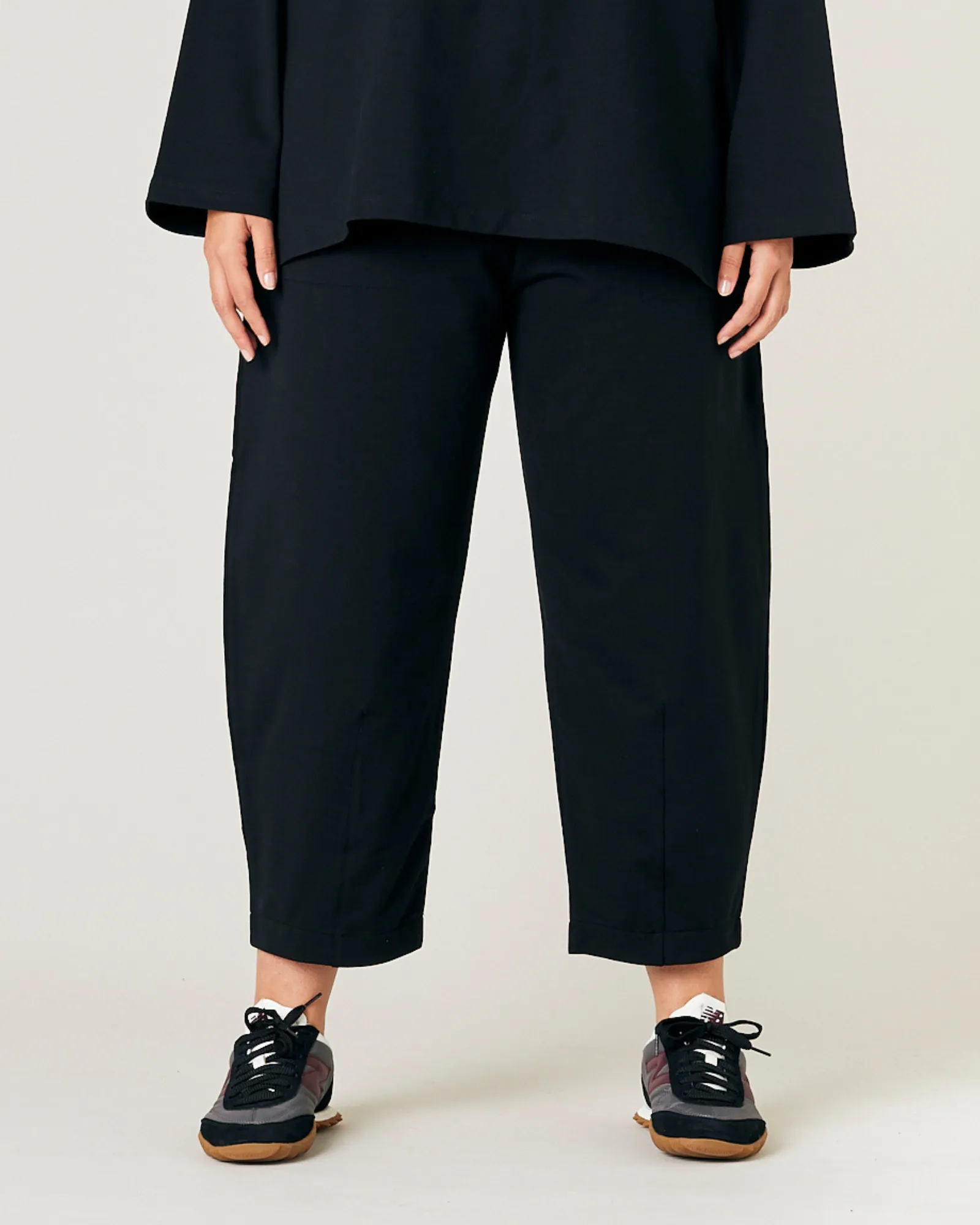 Huxley Black Cotton Jersey Trousers