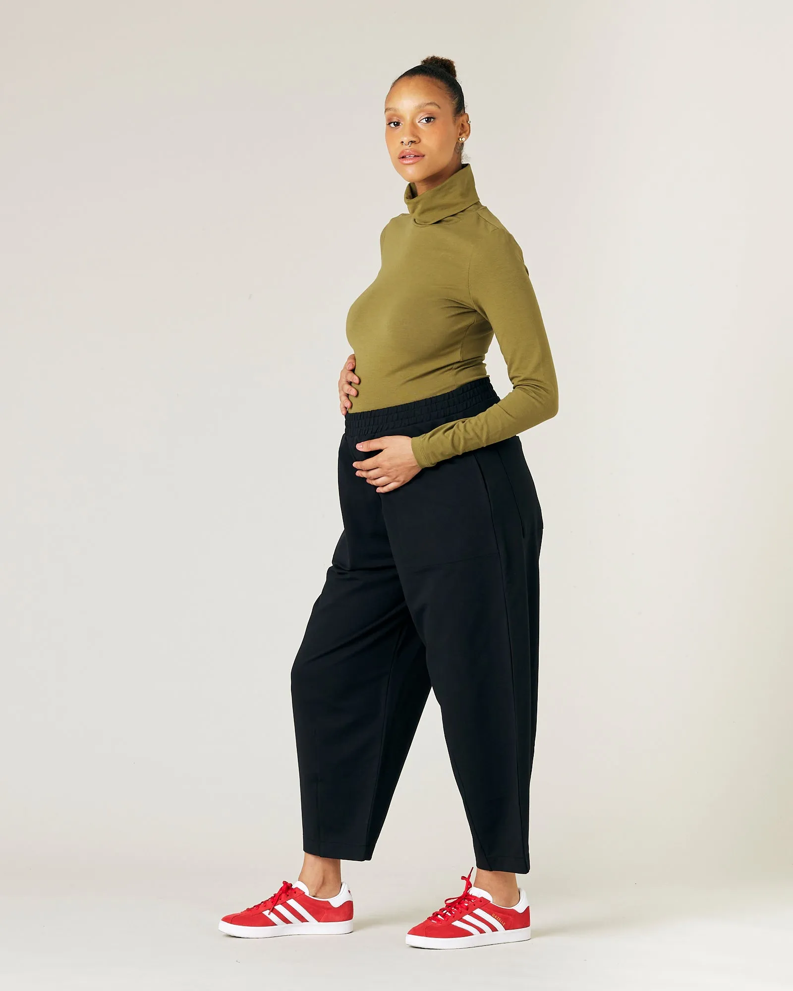 Huxley Black Cotton Jersey Trousers