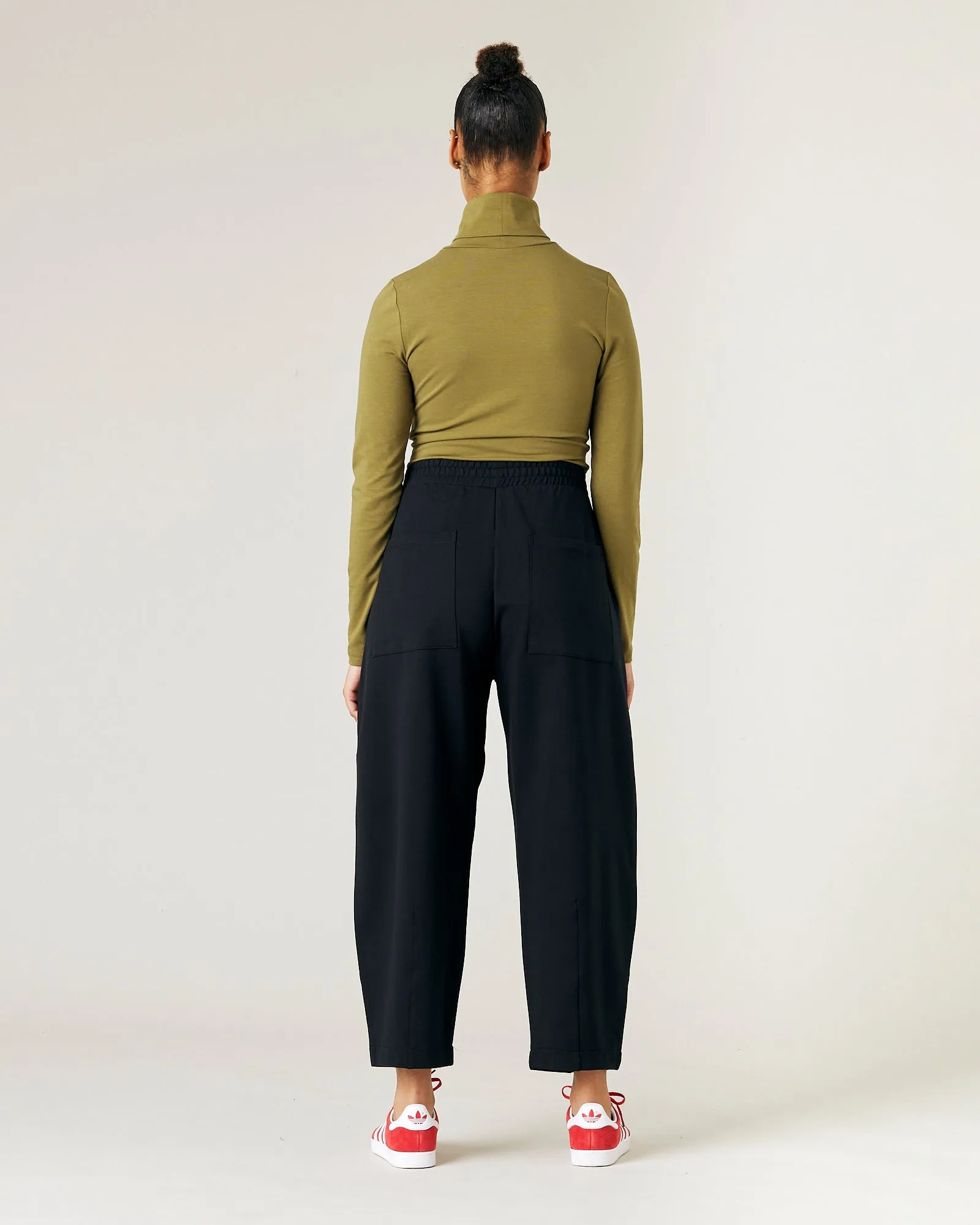 Huxley Black Cotton Jersey Trousers