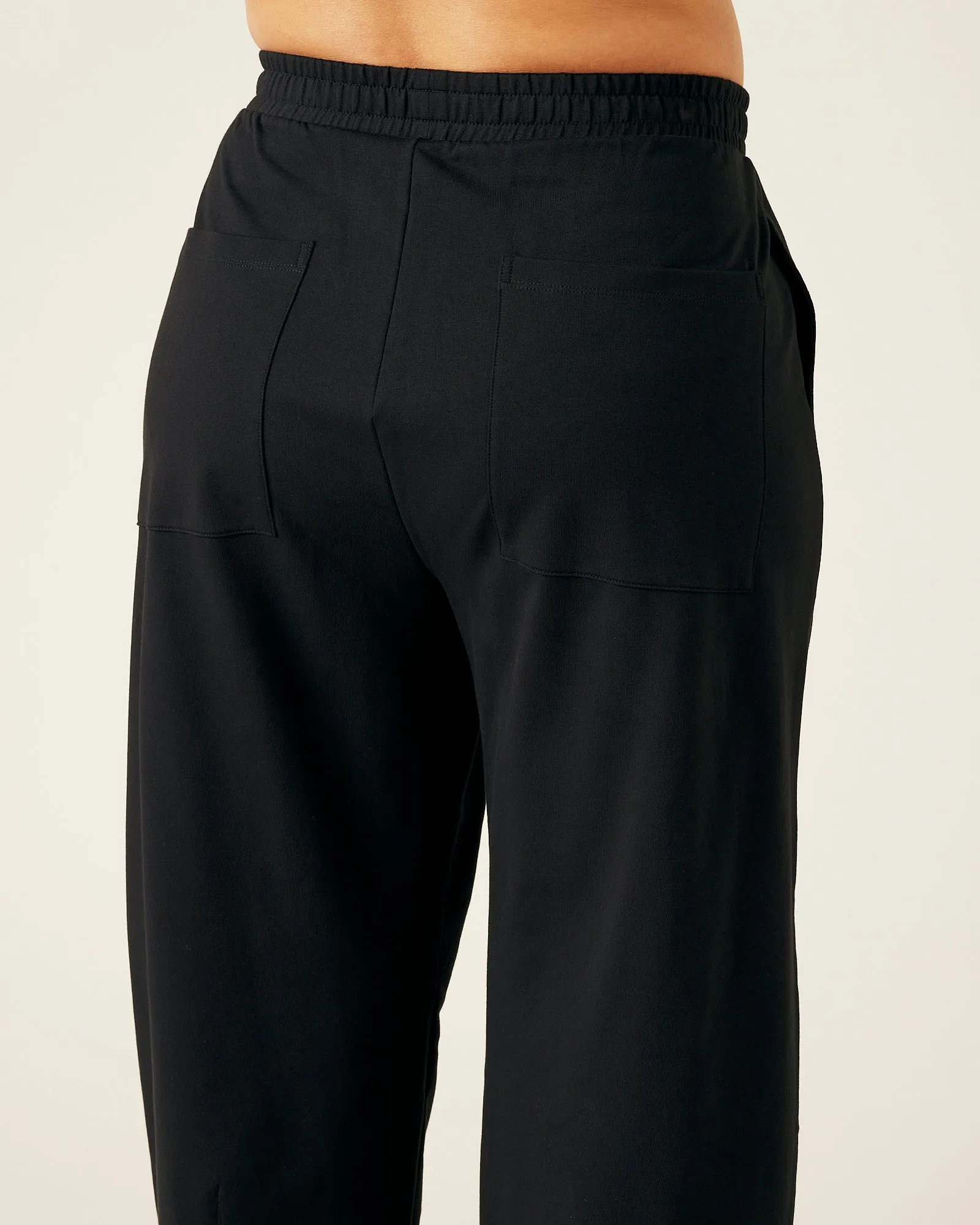 Huxley Black Cotton Jersey Trousers