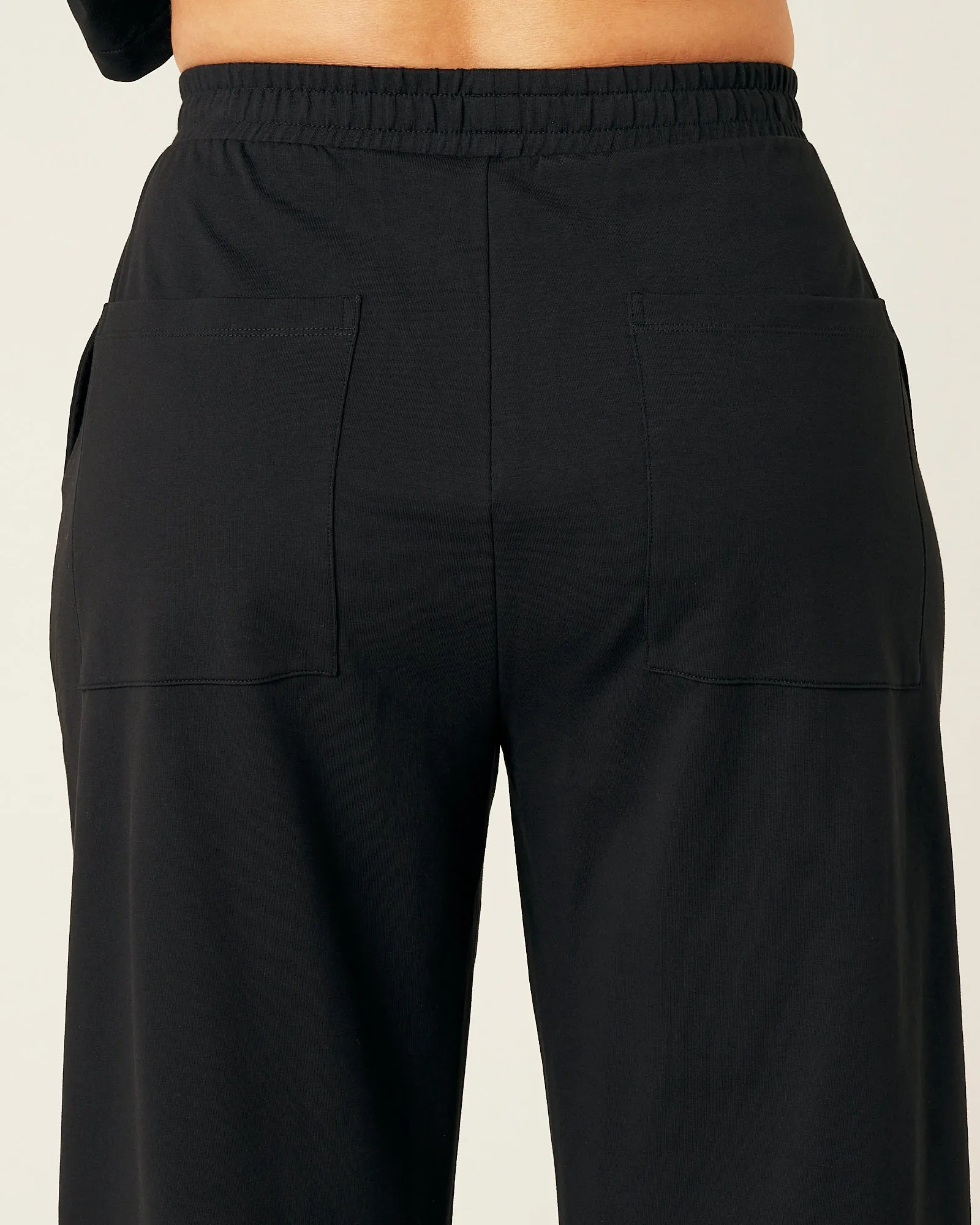 Huxley Black Cotton Jersey Trousers