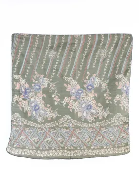 Indian Floral Printed Silk Scarf