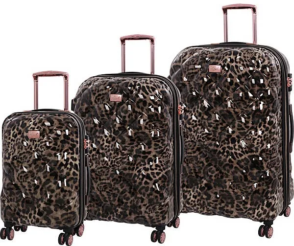 it Girl Opulent Leopard Hardside 3-Piece Luggage Set 