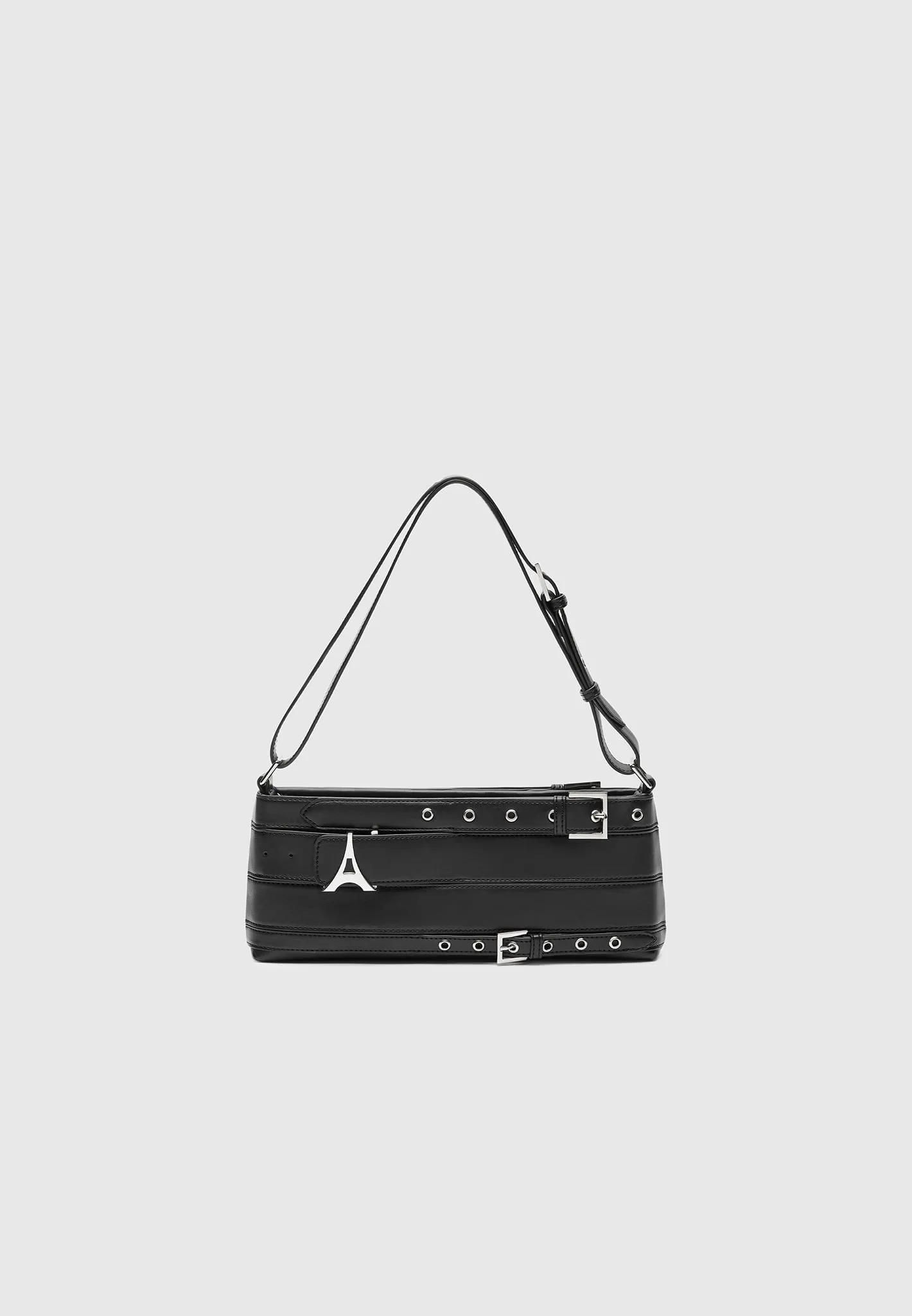 Leather Eiffel Belt Bag - Black