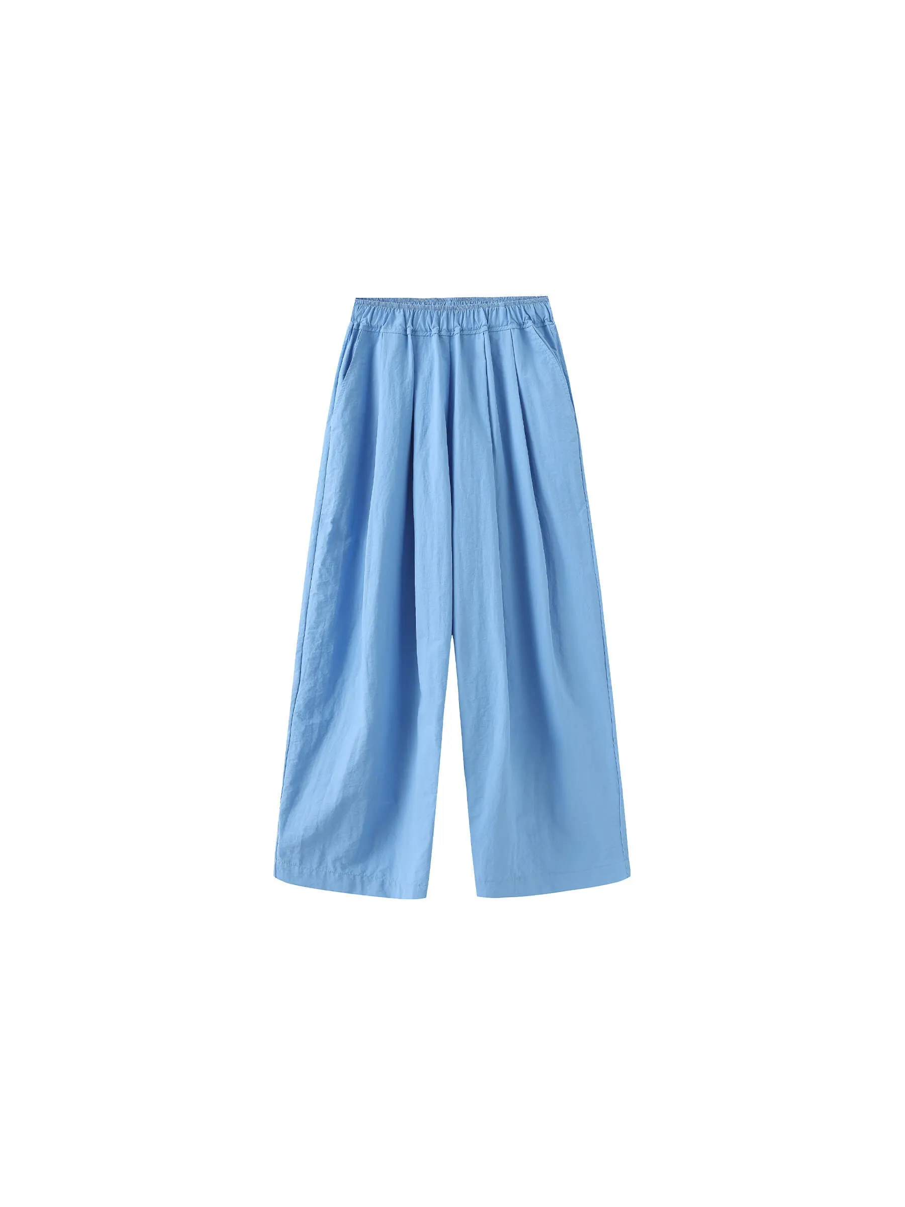 Lightweight Cotton Wide Leg Straight Trousers