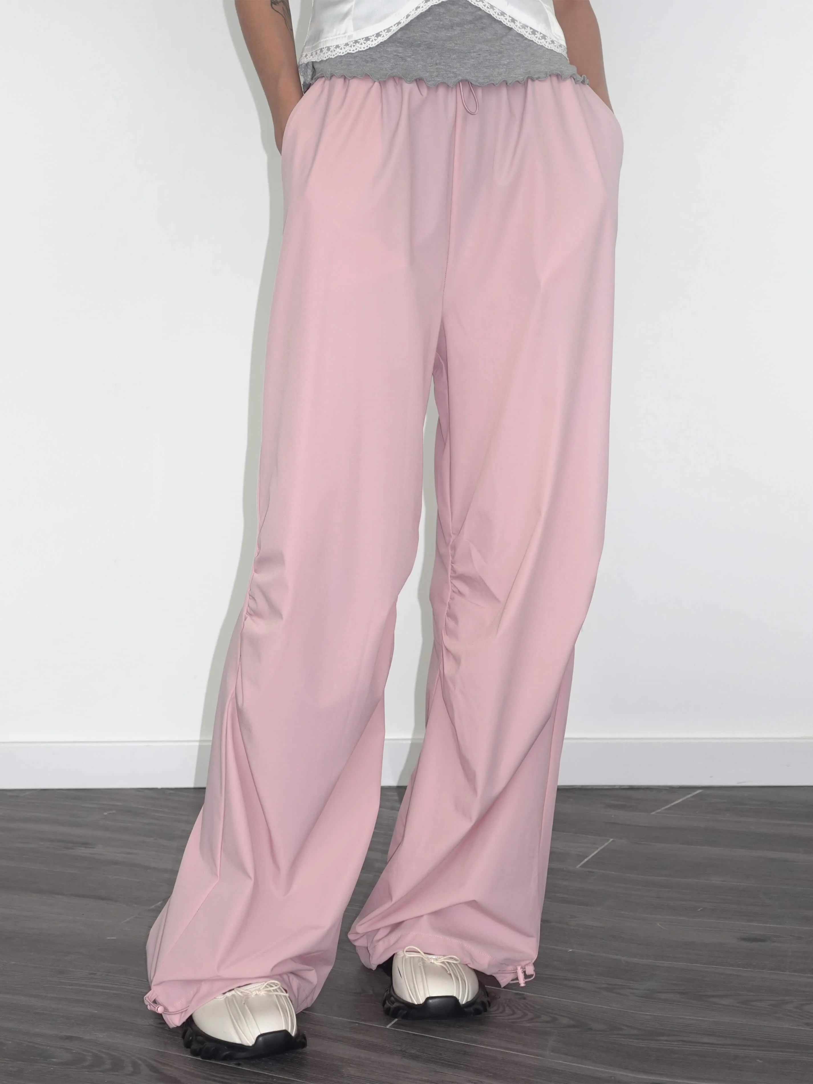 Loose Parachute Trousers with Elastic Waist