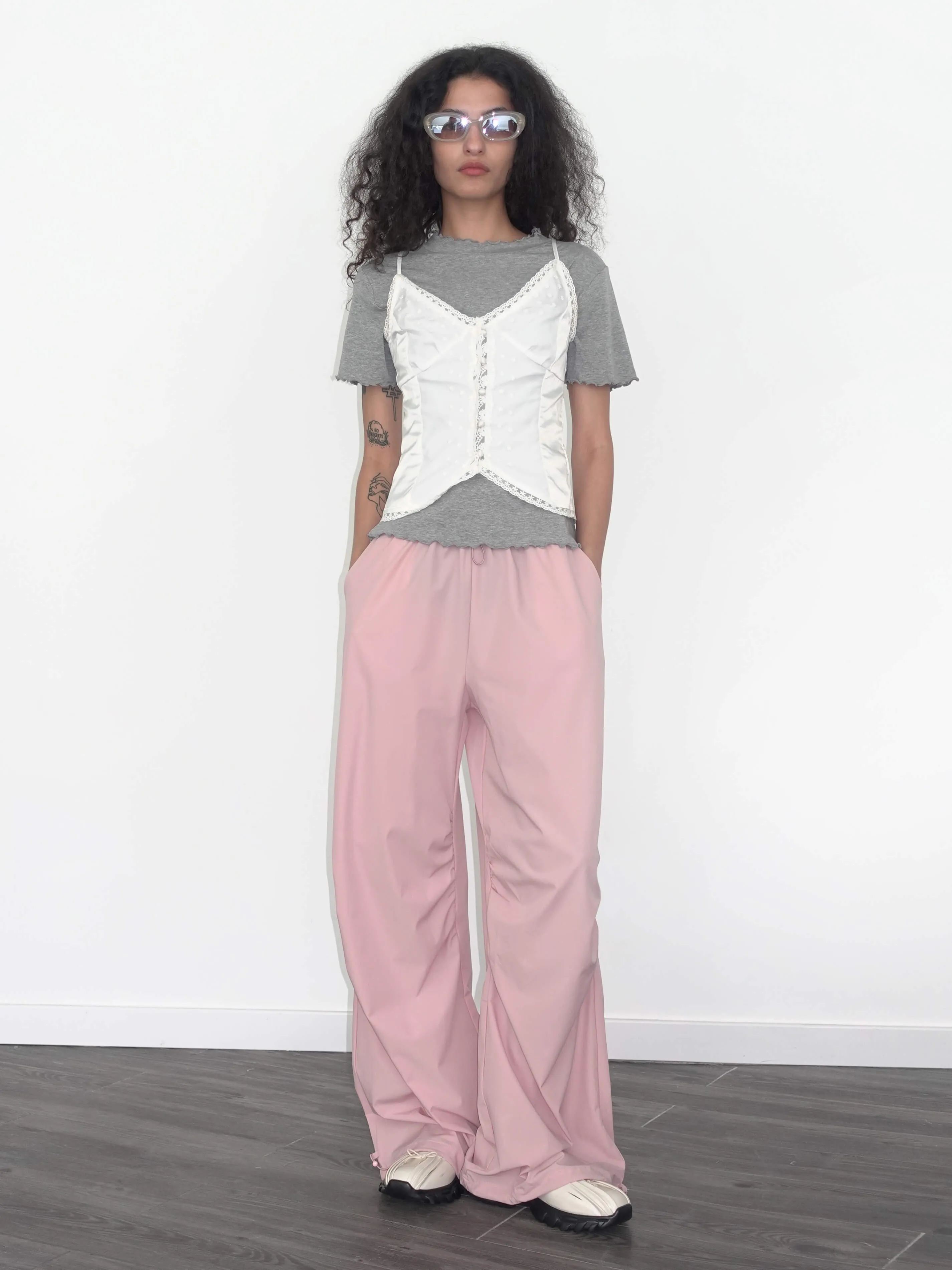 Loose Parachute Trousers with Elastic Waist