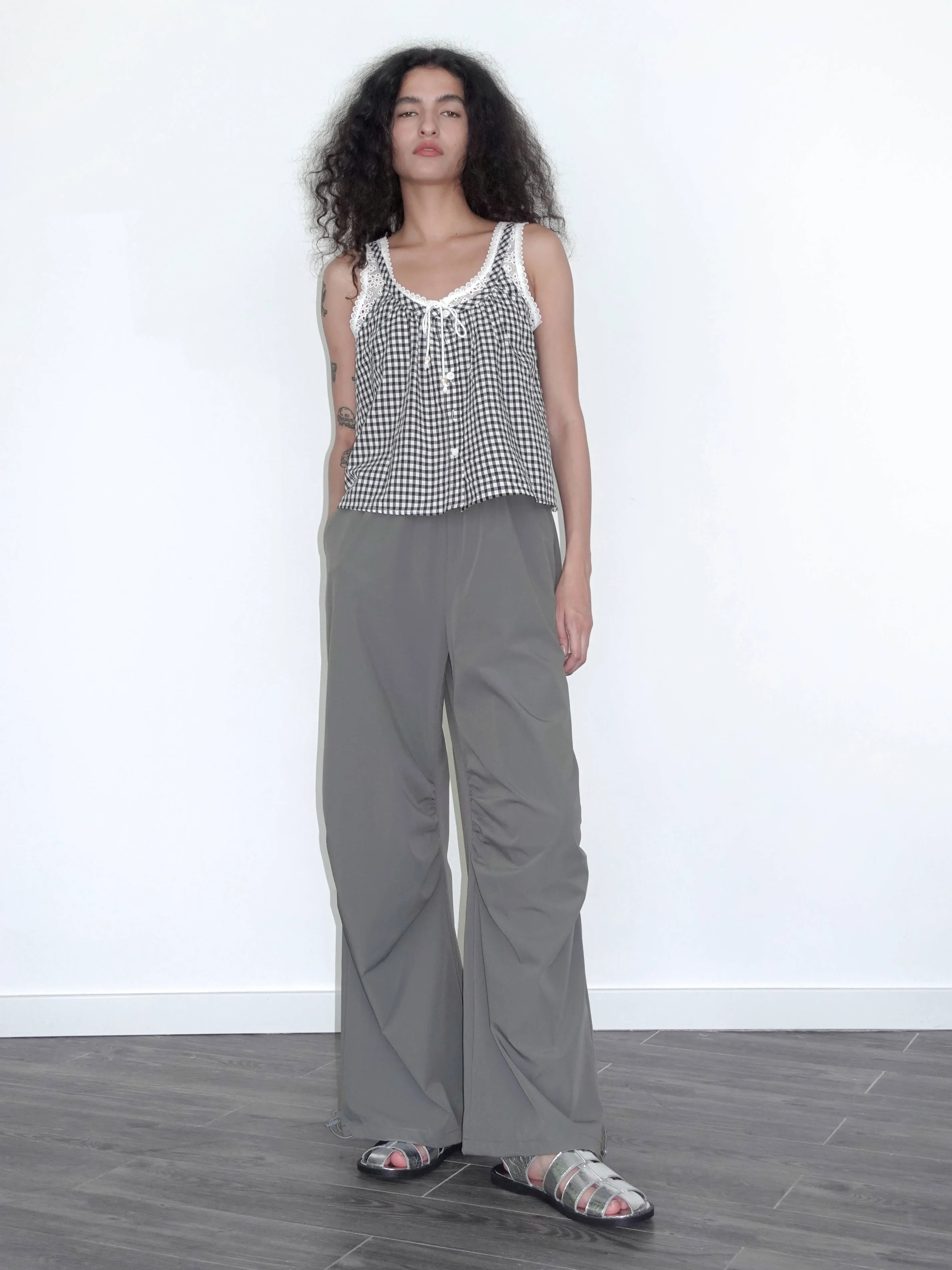 Loose Parachute Trousers with Elastic Waist