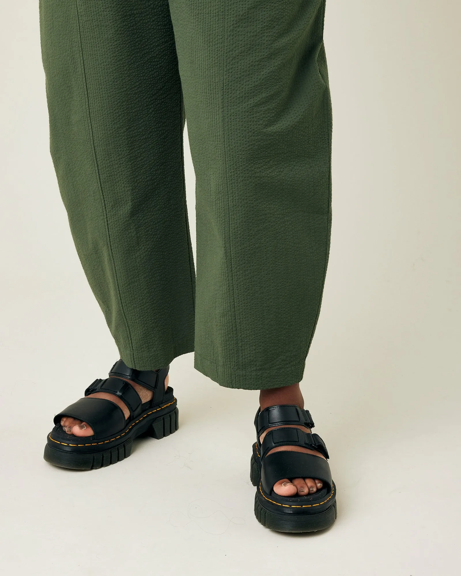 Mabel Khaki Seersucker Trousers