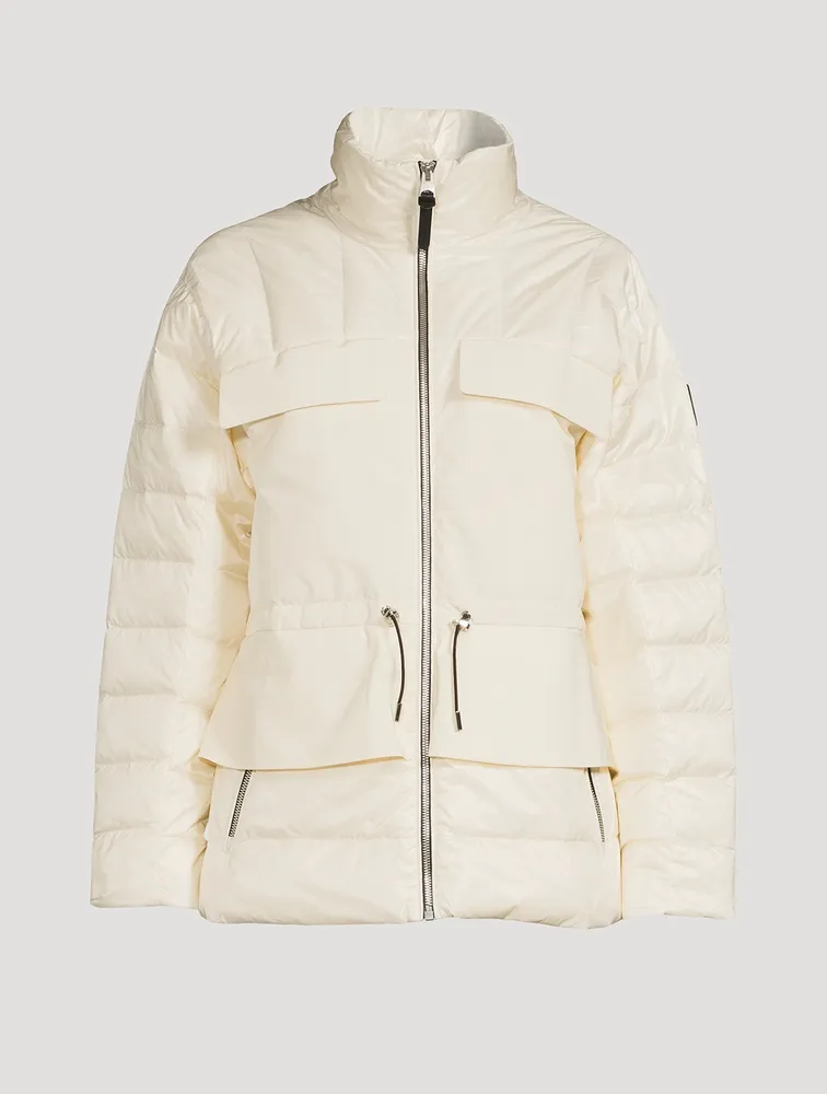 MACKAGE Heidee E3-Lite Mixed-Media Field Jacket With Peplum