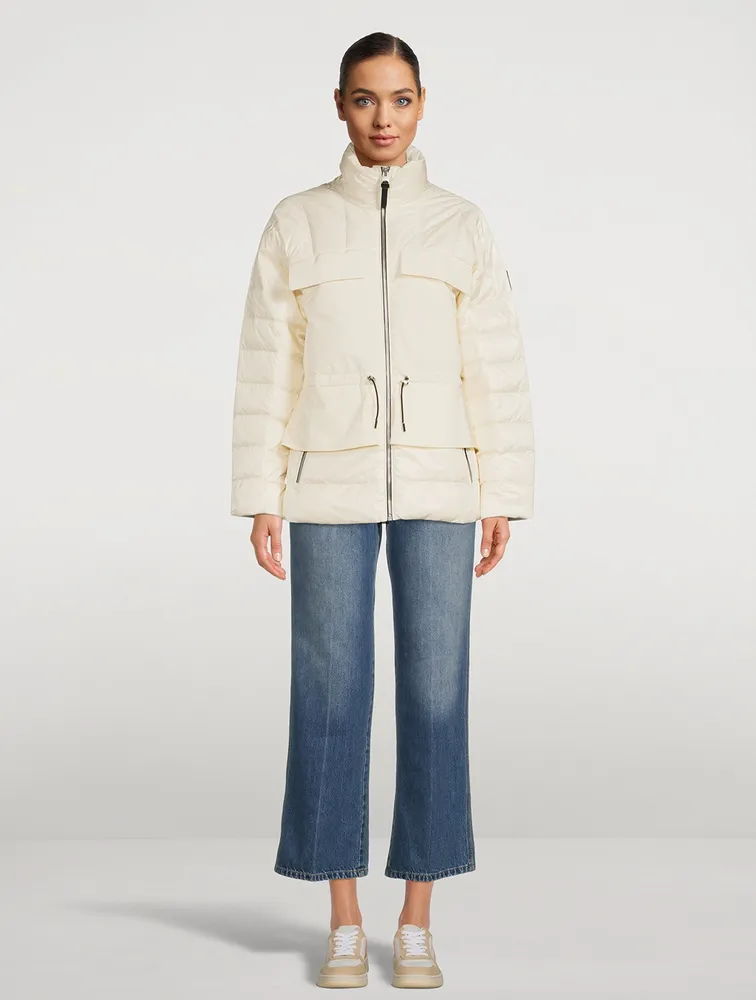 MACKAGE Heidee E3-Lite Mixed-Media Field Jacket With Peplum