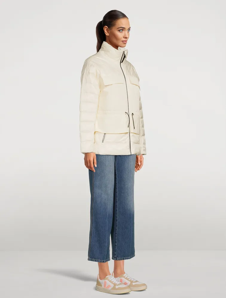 MACKAGE Heidee E3-Lite Mixed-Media Field Jacket With Peplum