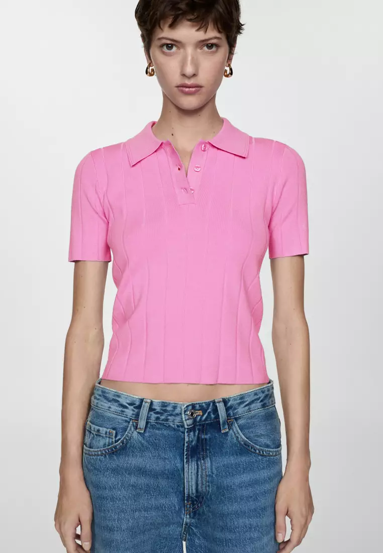 Mango Cropped Polo Shirt